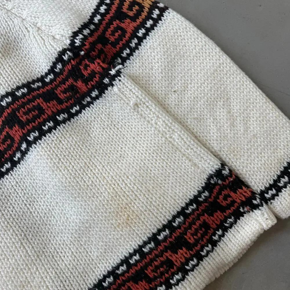 Vintage 70’s Shawl Collar Western Classic Retro Knit Cardigan Sweater Size M